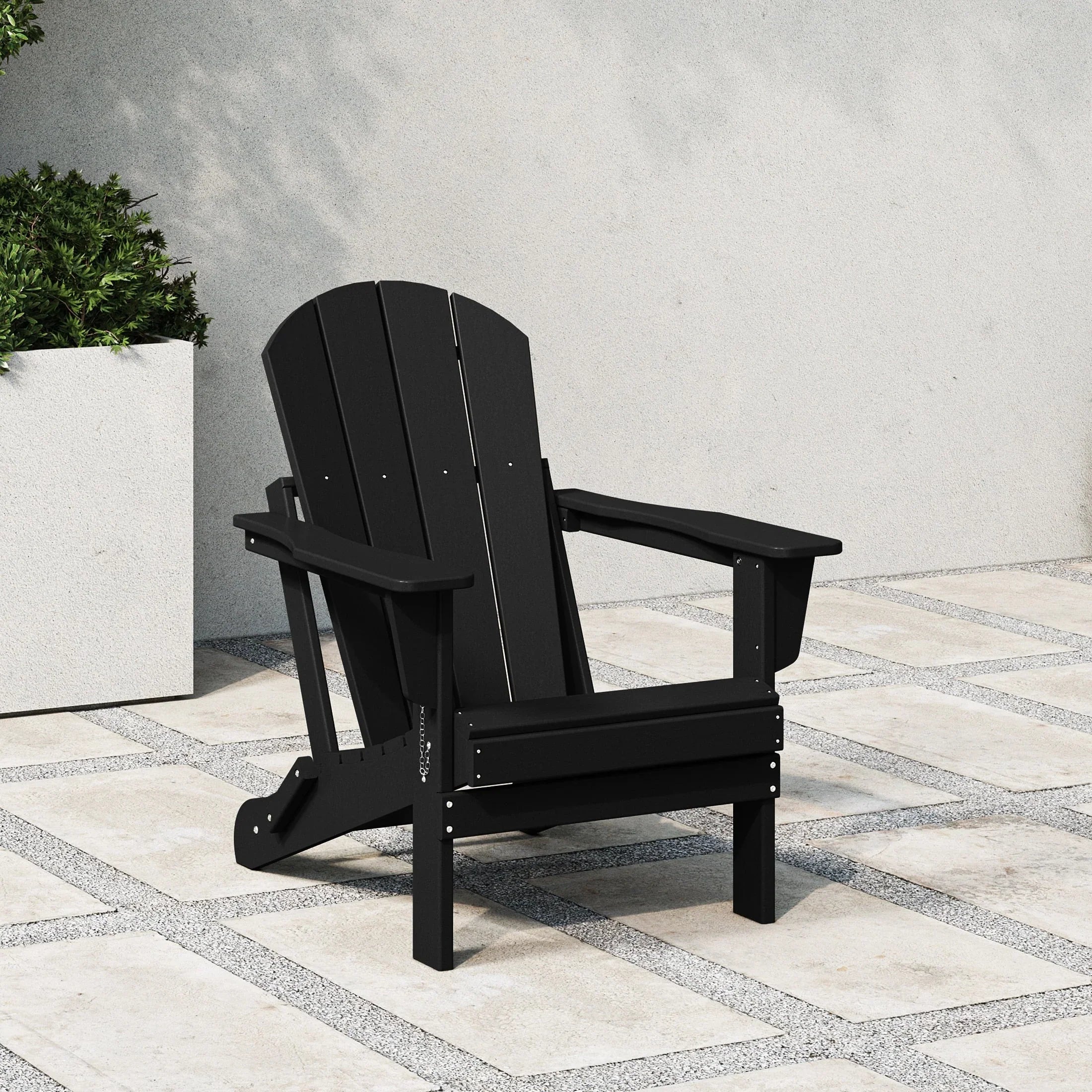 Chaise Adirondack pliante d'extérieur tout temps Polytrends Laguna résistante à la décoloration pour patio