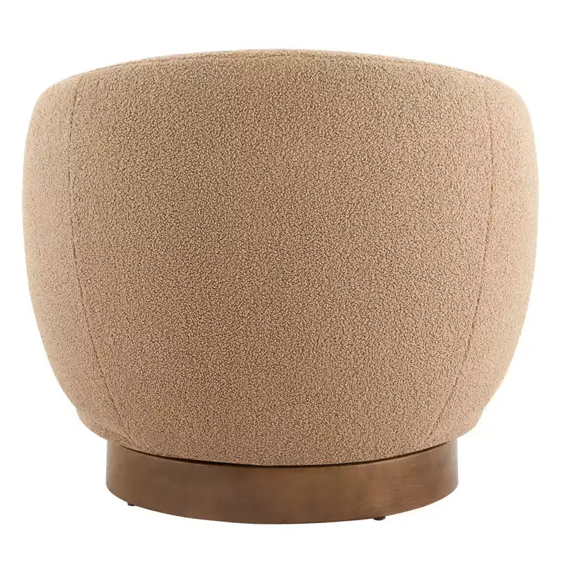 Fauteuil d'appoint pivotant Spruce&Spring en tissu avec base en bois