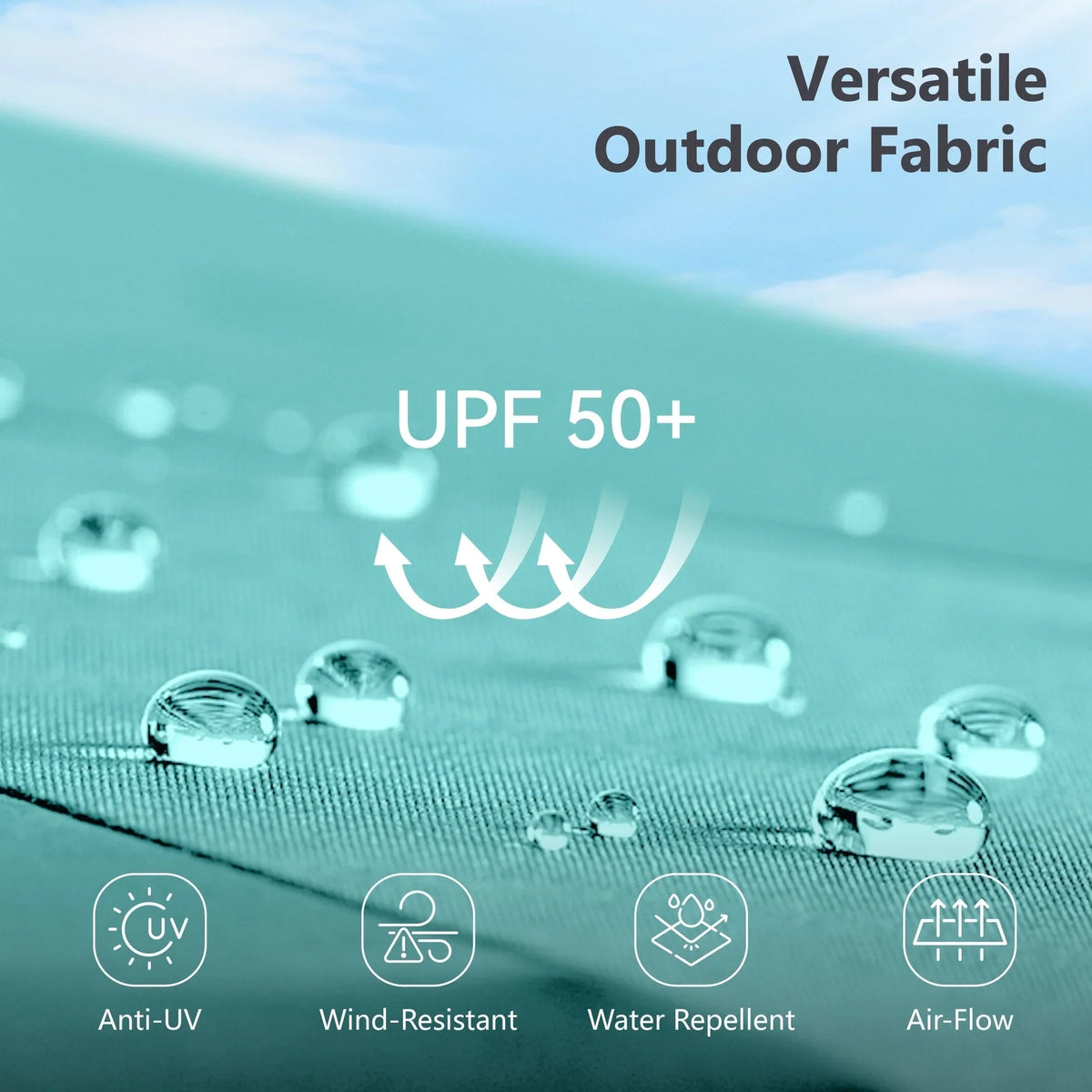 MAISON ARTS Parasol excentré rectangulaire de 4,5 m avec manivelle, parasol de marché double face d'extérieur avec lumières LED solaires et base incluse
