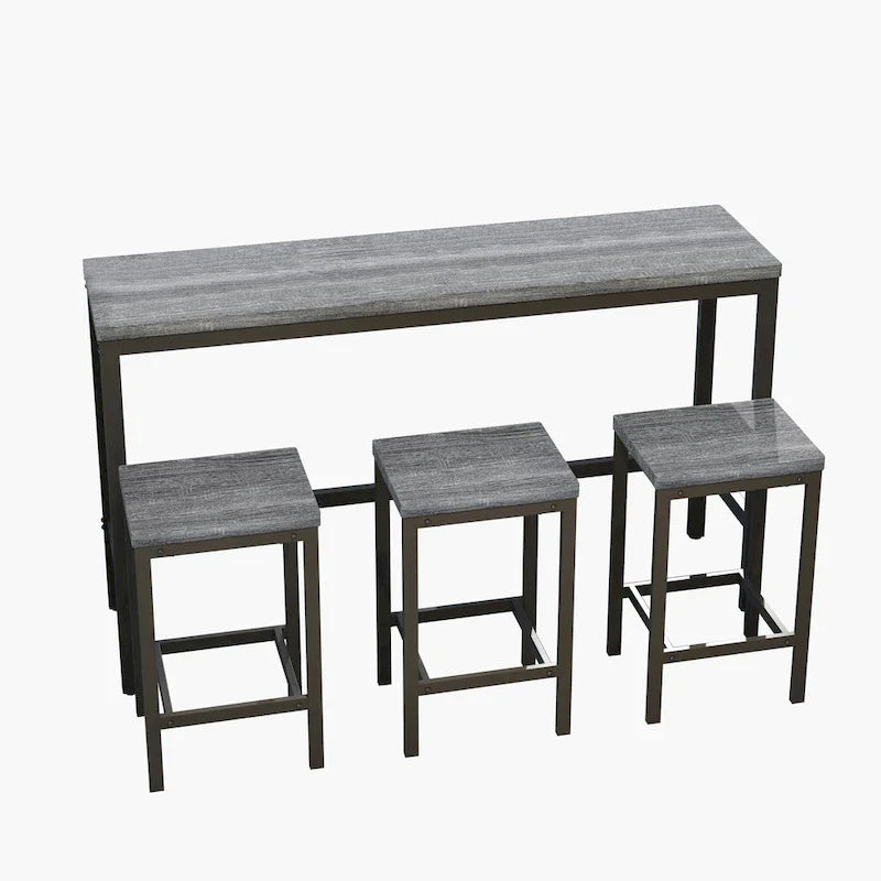 Ensemble table de bar et 3 tabourets