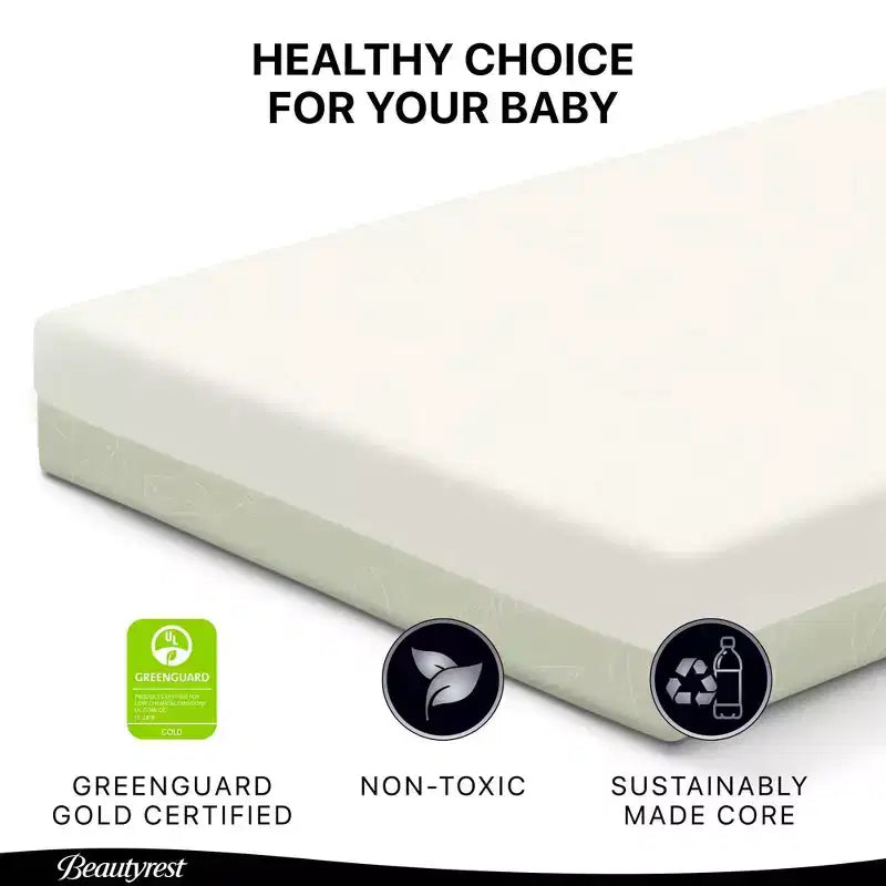 Matelas deux-en-un pour lit de bébé et de tout-petit, respirant et imperméable, certifié GREENGUARD Gold