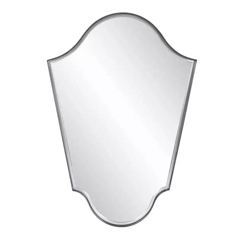 Howard Elliott 41.5"x29" Arched Wall Mirror with Matte Gray Iron Frame: Modern Style, No Assembly, Wall Mount