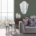Miroir mural arqué 41,5"x29" avec cadre en fer gris mat, montage mural