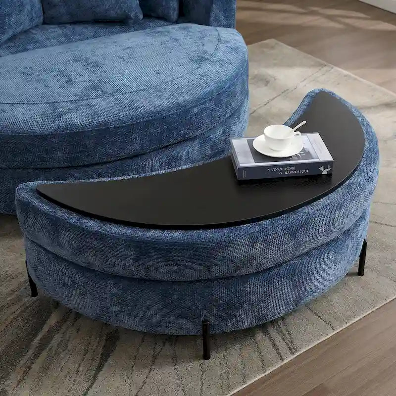 Fauteuil Moderne Rond Avec 5 Coussins Et Pouf Optionnel