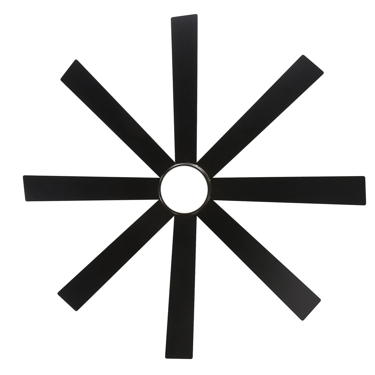 Ventilateur de plafond de 65 pouces à 8 pales noires avec lumière LED et télécommande