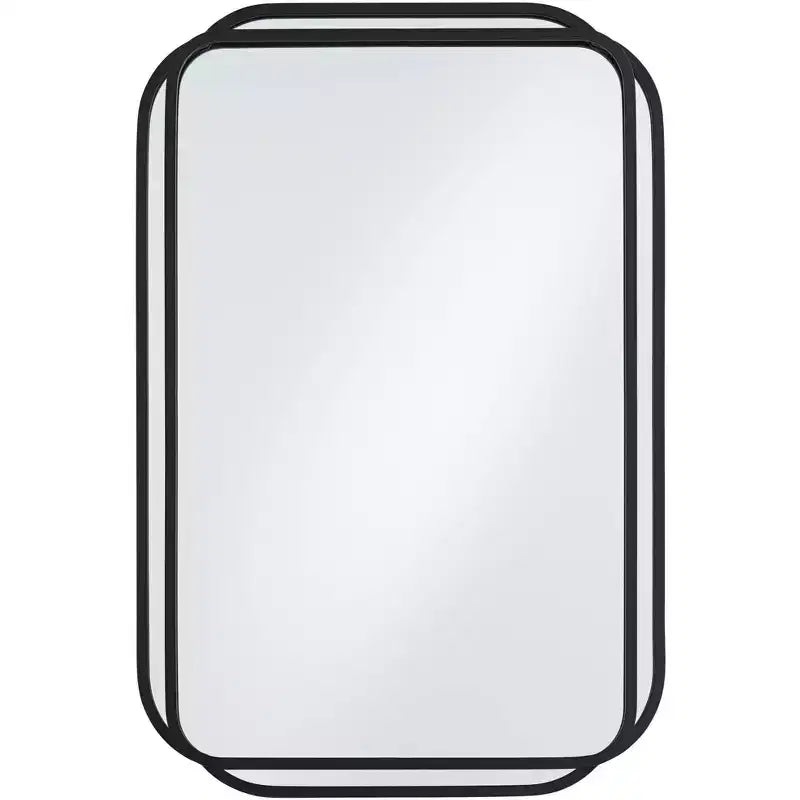 Uttermost Double Radius Matte Black 24 x 36 1/4 Wall Mirror
