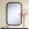 Miroir mural mat noir à double rayon, 24" x 36"