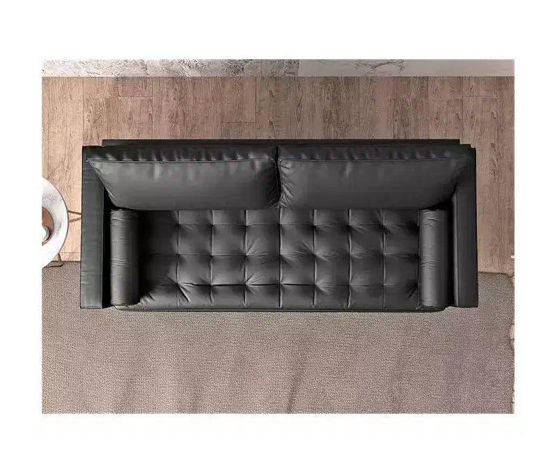 Causeuse en similicuir de style Mid-Century Modern de 58 po, 2 places pour petits espaces