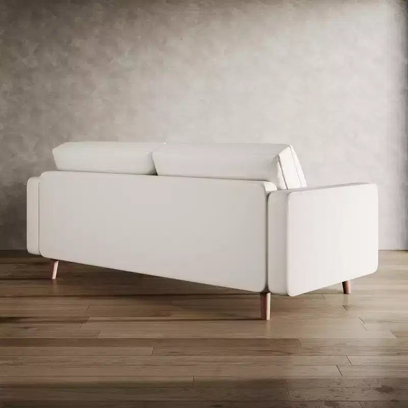 Causeuse en similicuir de style Mid-Century Modern de 58 po, 2 places pour petits espaces