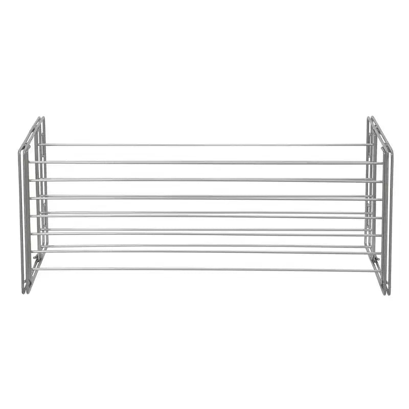 Étagère à chaussures métallique empilable à deux niveaux pour rangement de placard | Argent