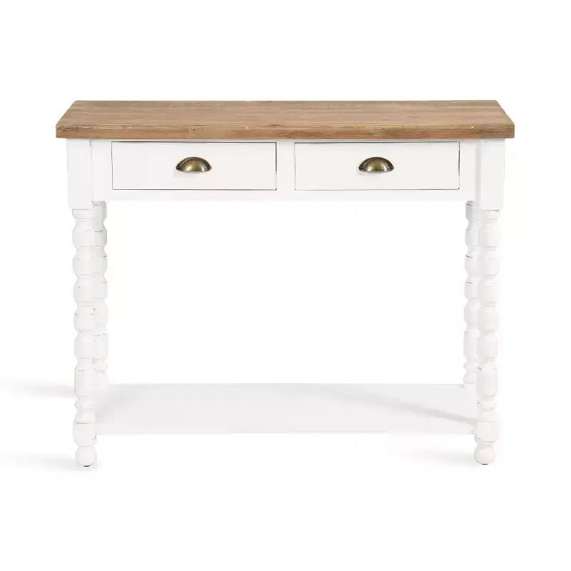 Console avec rangement, 40"x14"x33", Blanc
