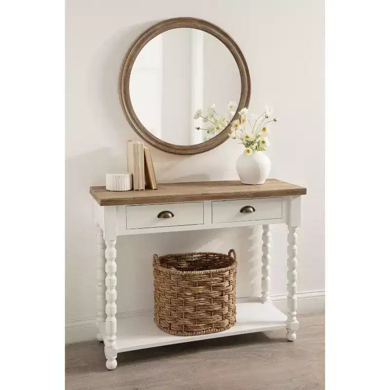 Console avec rangement, 40"x14"x33", Blanc