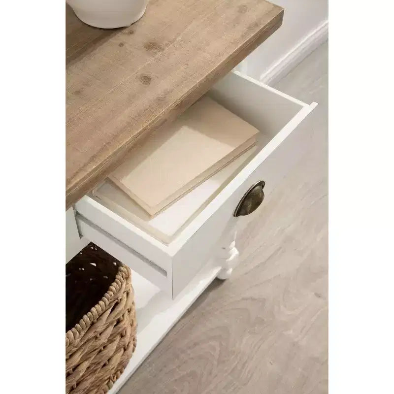 Console avec rangement, 40"x14"x33", Blanc