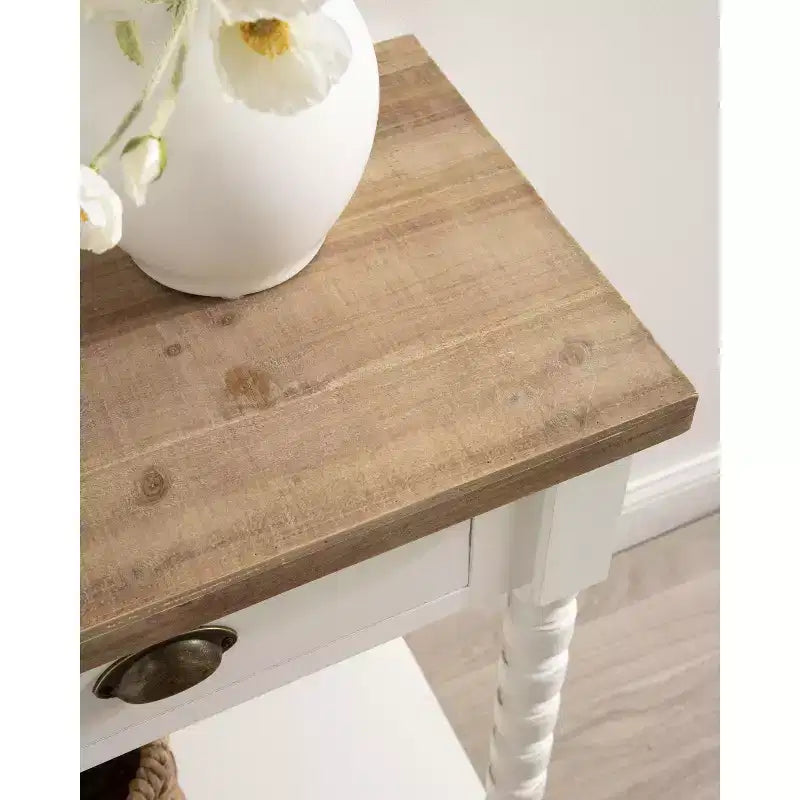 Console avec rangement, 40"x14"x33", Blanc