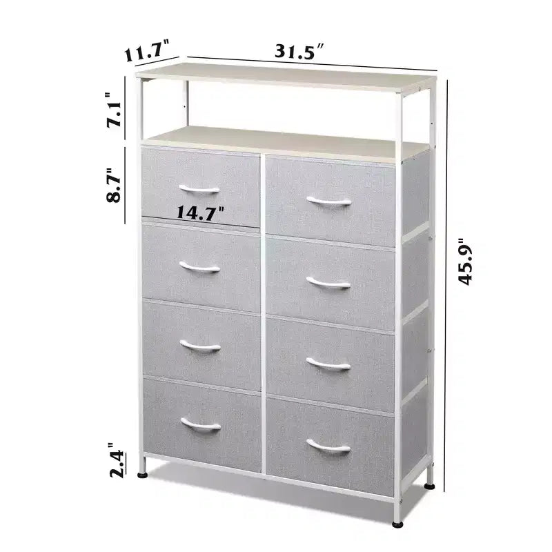 Tour de rangement à 8 tiroirs en tissu pour chambre à coucher, placard, salon, couloir