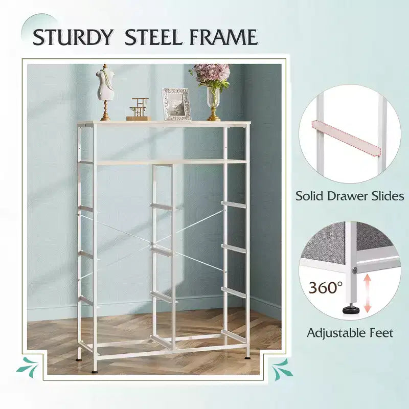 Tour de rangement à 8 tiroirs en tissu pour chambre à coucher, placard, salon, couloir