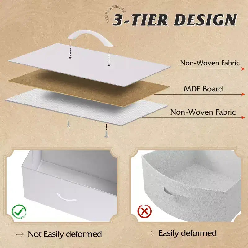Tour de rangement à 8 tiroirs en tissu pour chambre à coucher, placard, salon, couloir