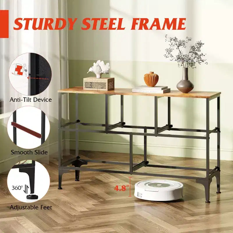 Commode de rangement large en tissu à 5 tiroirs, avec bacs en tissu