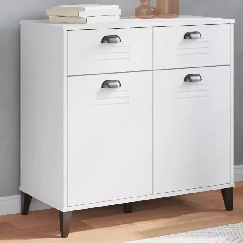 Buffet de rangement, meuble d'appoint en pin massif avec 2 tiroirs