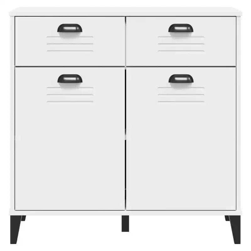 Buffet de rangement, meuble d'appoint en pin massif avec 2 tiroirs