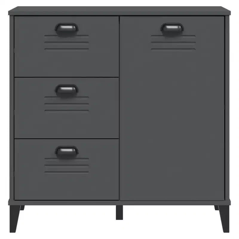 Buffet de rangement, meuble d'appoint en pin massif avec 2 tiroirs