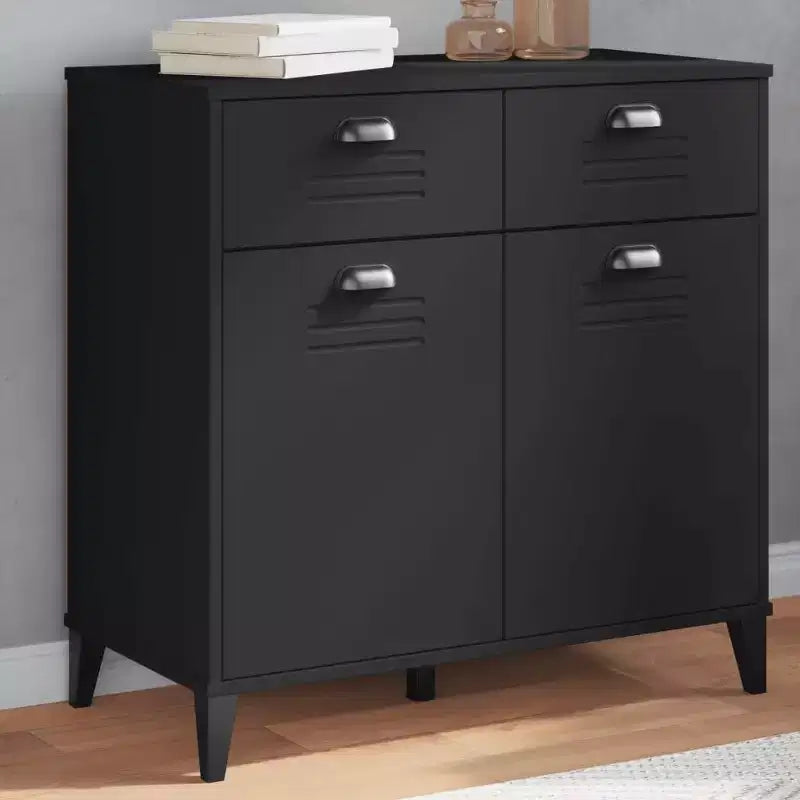 Buffet de rangement, meuble d'appoint en pin massif avec 2 tiroirs