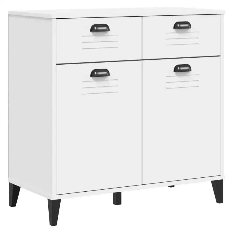 Buffet de rangement, meuble d'appoint en pin massif avec 2 tiroirs