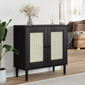 vidaXL SENJA Sideboard Buffet Storage Cabinet Rattan Look Solid Wood Pine