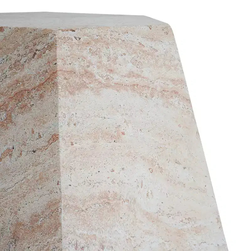 Table d'appoint d'extérieur en béton léger, design sculptural moderne, résistante aux intempéries et facile à déplacer pour patio, balcon ou jardin