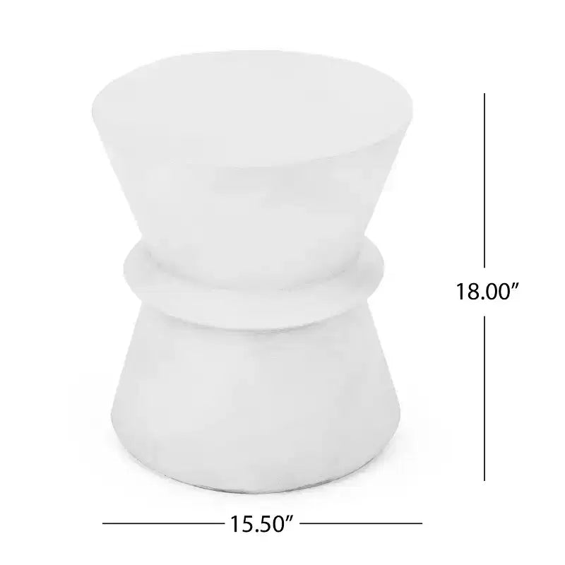 Table d'appoint d'extérieur en béton léger, design sculptural moderne, résistante aux intempéries et facile à déplacer pour patio, balcon ou jardin