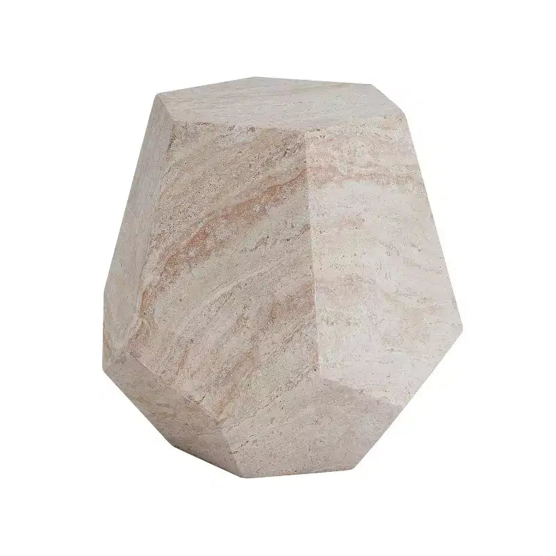 Table d'appoint d'extérieur en béton léger, design sculptural moderne, résistante aux intempéries et facile à déplacer pour patio, balcon ou jardin