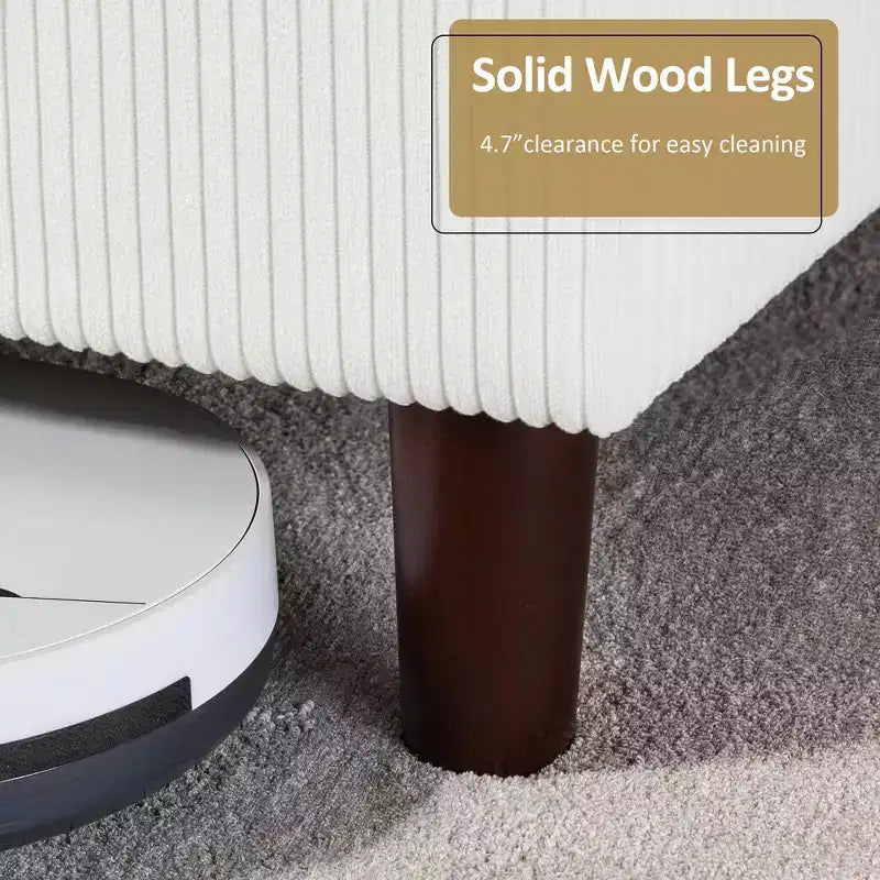 Cadre de lit plateforme capitonné Queen avec tête de lit à oreilles haute de 51,2 po, lin beige
