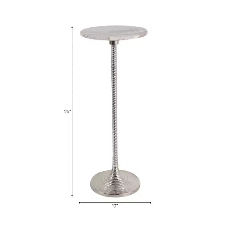 Table d'appoint et bout de canapé contemporaine avec plateau en marbre pour la décoration intérieure - Petite table d'appoint pour chevet, chambre ou table à boissons