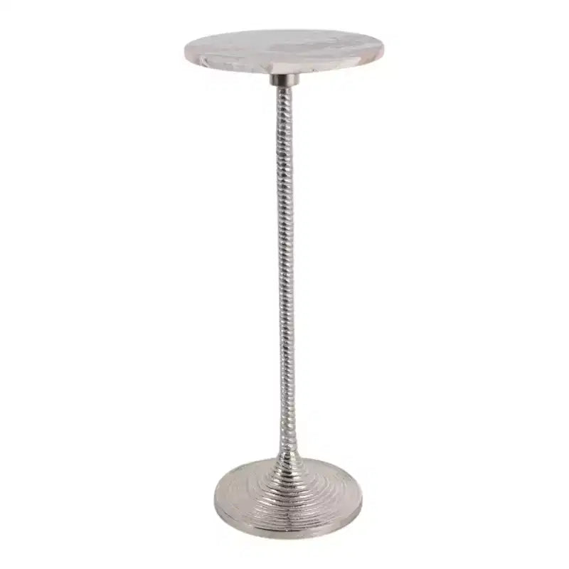 Table d'appoint et bout de canapé contemporaine avec plateau en marbre pour la décoration intérieure - Petite table d'appoint pour chevet, chambre ou table à boissons