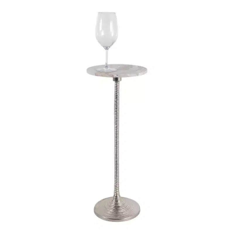 Table d'appoint et bout de canapé contemporaine avec plateau en marbre pour la décoration intérieure - Petite table d'appoint pour chevet, chambre ou table à boissons