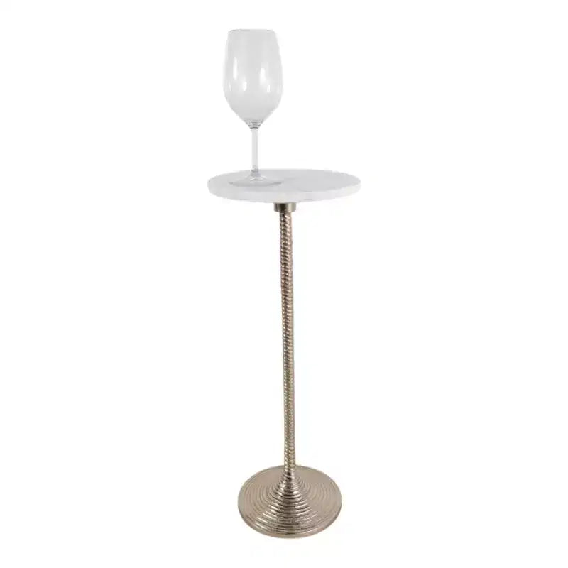 Table d'appoint et bout de canapé contemporaine avec plateau en marbre pour la décoration intérieure - Petite table d'appoint pour chevet, chambre ou table à boissons