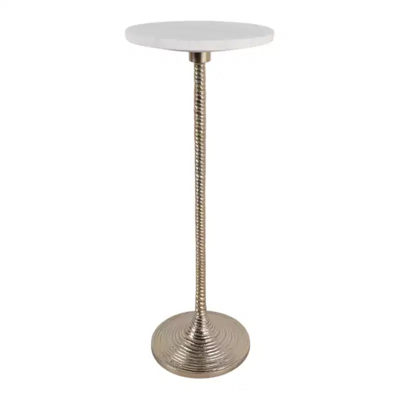 Table d'appoint et bout de canapé contemporaine avec plateau en marbre pour la décoration intérieure - Petite table d'appoint pour chevet, chambre ou table à boissons