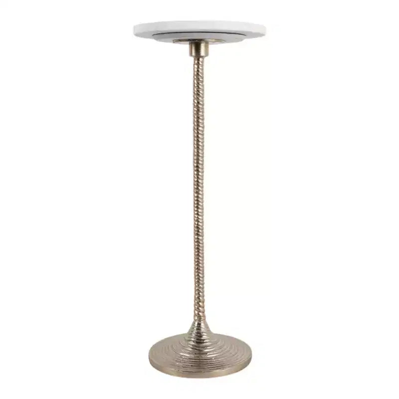 Table d'appoint et bout de canapé contemporaine avec plateau en marbre pour la décoration intérieure - Petite table d'appoint pour chevet, chambre ou table à boissons