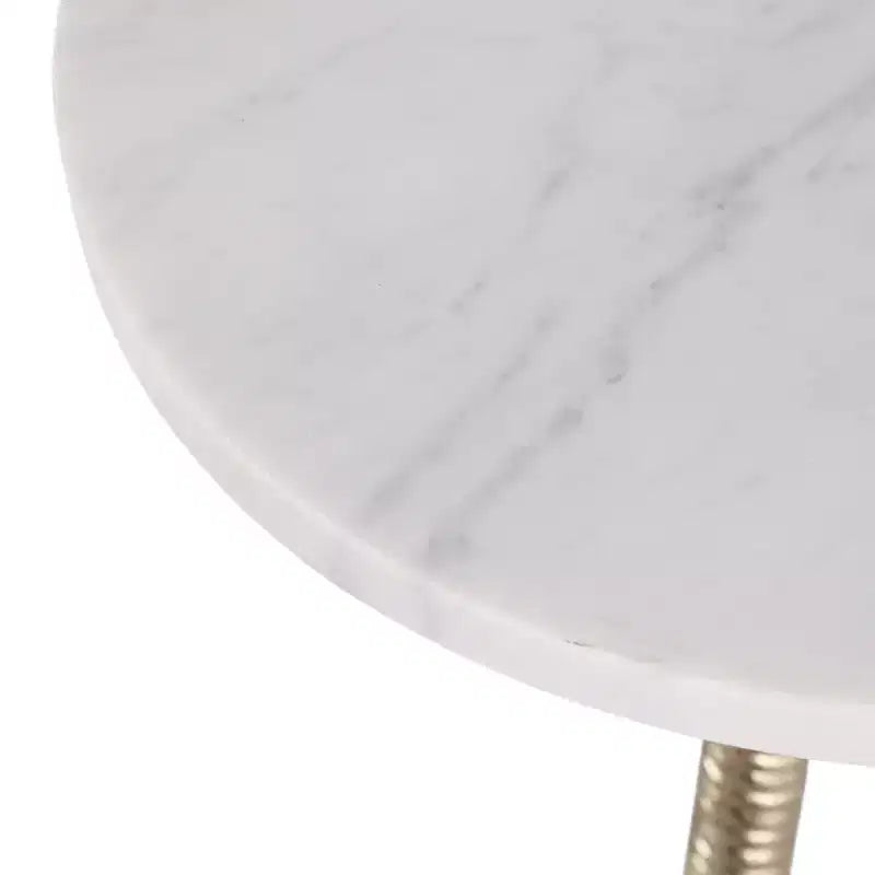 Table d'appoint et bout de canapé contemporaine avec plateau en marbre pour la décoration intérieure - Petite table d'appoint pour chevet, chambre ou table à boissons