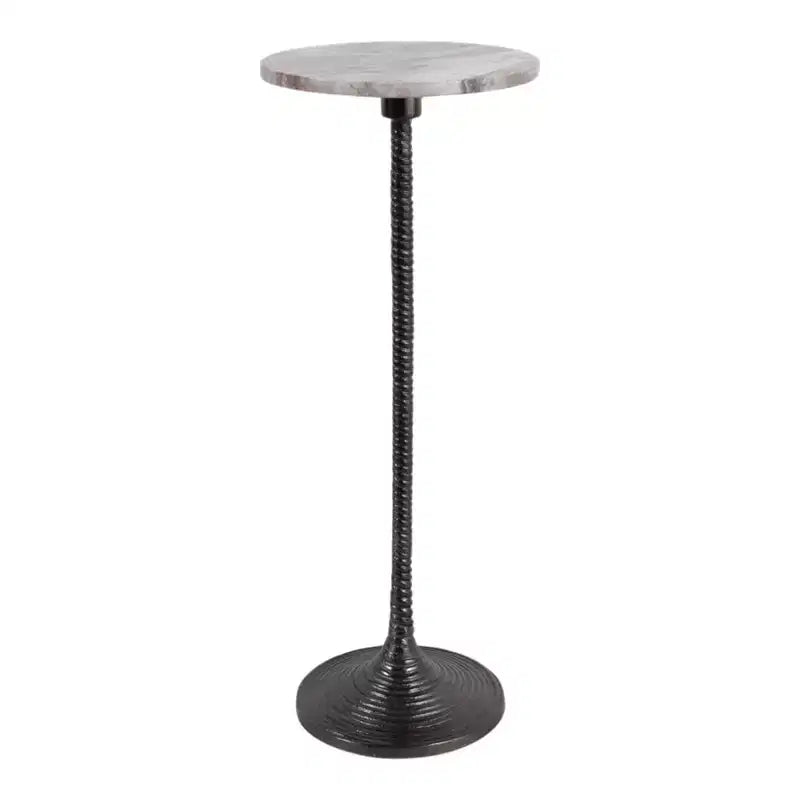 Table d'appoint et bout de canapé contemporaine avec plateau en marbre pour la décoration intérieure - Petite table d'appoint pour chevet, chambre ou table à boissons