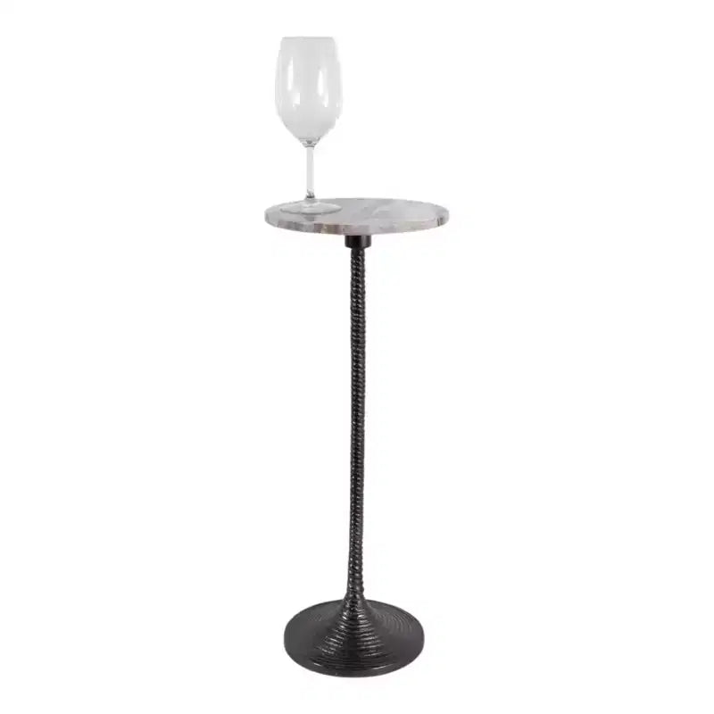 Table d'appoint et bout de canapé contemporaine avec plateau en marbre pour la décoration intérieure - Petite table d'appoint pour chevet, chambre ou table à boissons