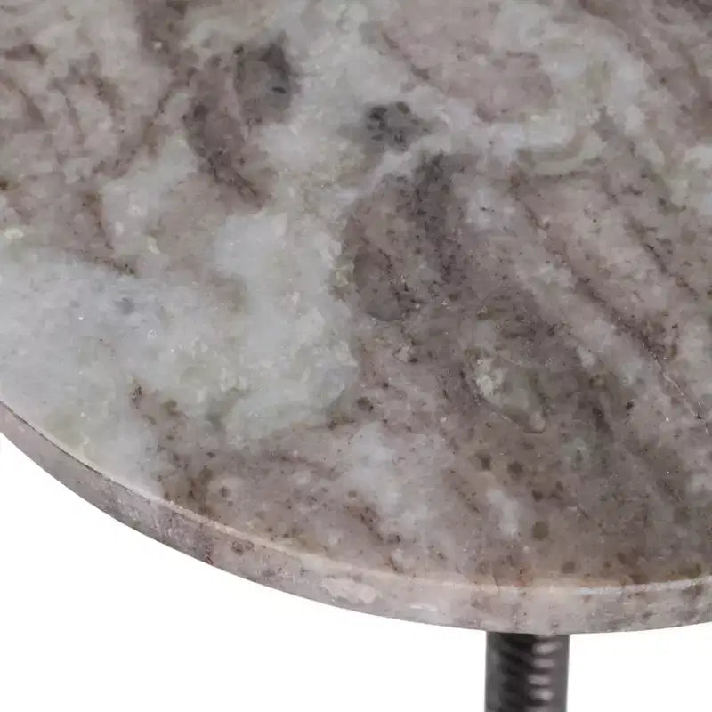 Table d'appoint et bout de canapé contemporaine avec plateau en marbre pour la décoration intérieure - Petite table d'appoint pour chevet, chambre ou table à boissons