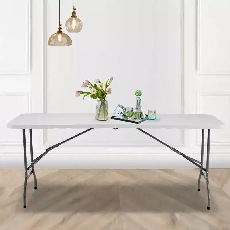 Table pliante robuste et portable avec poignée de transport pour le camping, le pique-nique, les fêtes