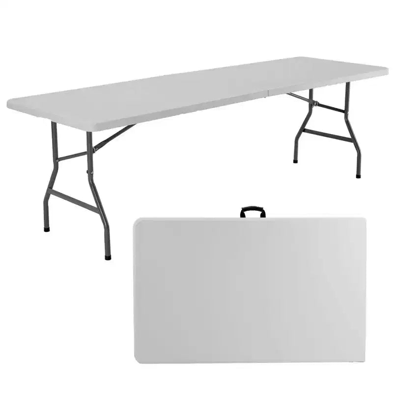 Table pliante robuste et portable avec poignée de transport pour le camping, le pique-nique, les fêtes