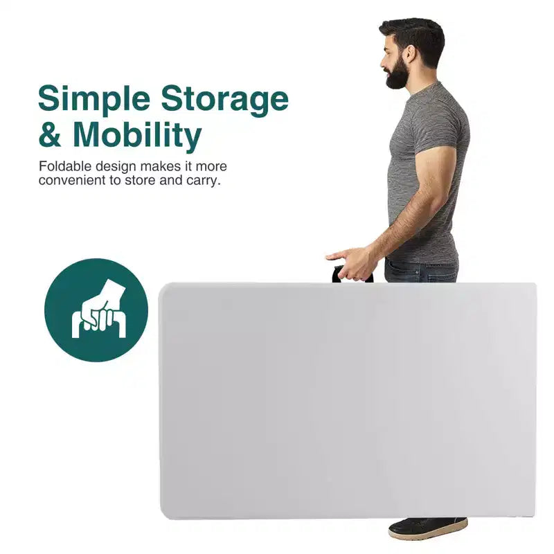 Table pliante robuste et portable avec poignée de transport pour le camping, le pique-nique, les fêtes