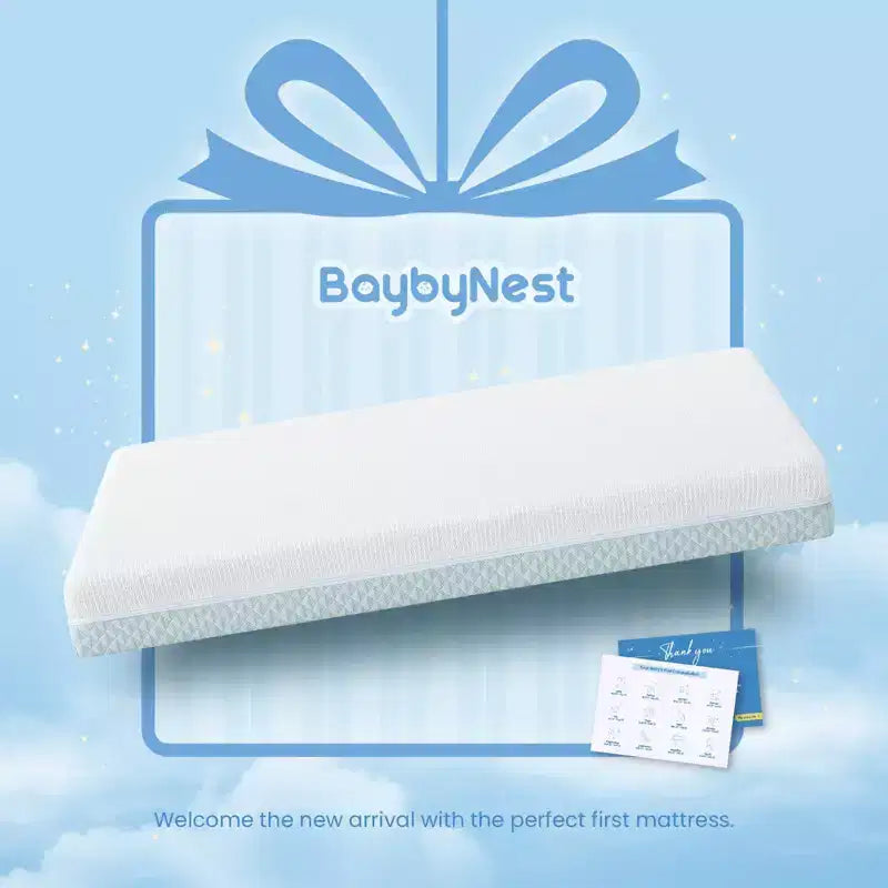 Matelas pour mini-berceau 38x24x4, Housse respirante en Lyocell, Mousse à mémoire de forme en gel, Conception à 2 étapes