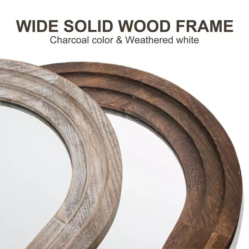 Miroir arqué pleine longueur 64x21 avec cadre en bois massif blanc vieilli, miroir de sol rustique, miroir mural de ferme pour chambre à coucher salon
