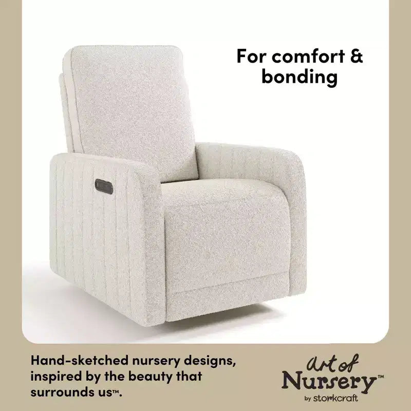 Fauteuil inclinable, pivotant et coulissant de luxe pour chambre de bébé avec double port de charge USB