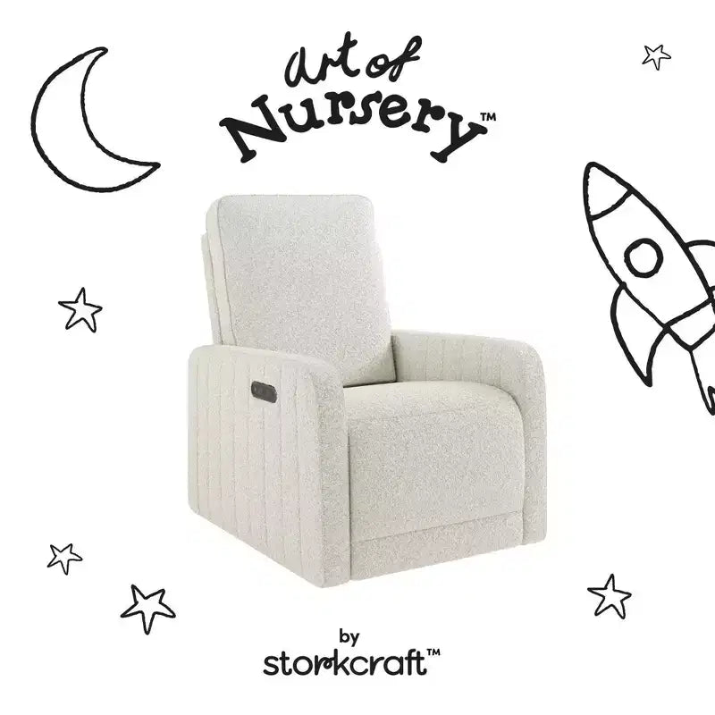 Fauteuil inclinable, pivotant et coulissant de luxe pour chambre de bébé avec double port de charge USB