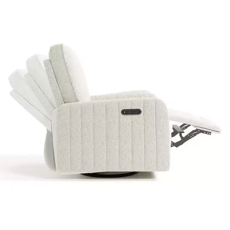Fauteuil inclinable, pivotant et coulissant de luxe pour chambre de bébé avec double port de charge USB